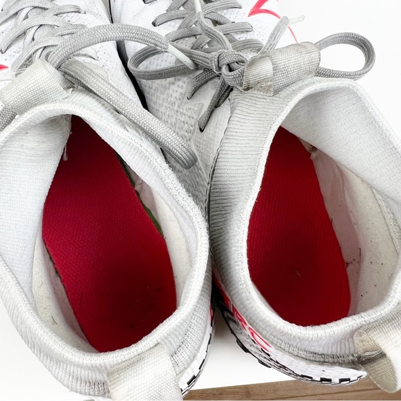 Nike Kids Mercurial Superfly 7 Academy Turf Soccer Shoes White/Laser Crimson/Blk - Picture 6 of 7